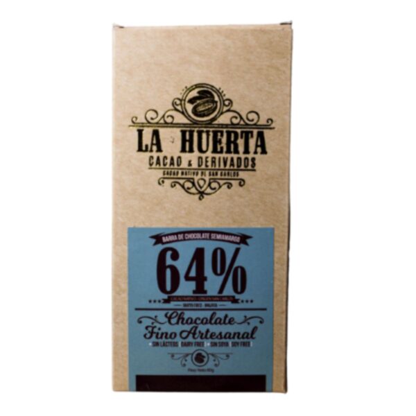 Chocolate Semiamargo 64% (10 unidades- 60 gramos cada uno)