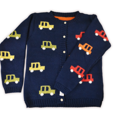 Car Cardigan – Chompa de Alpaca para niños