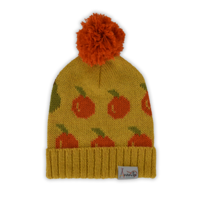 Fruit Hat Yellow – Gorra de lana de alpaca para niñas