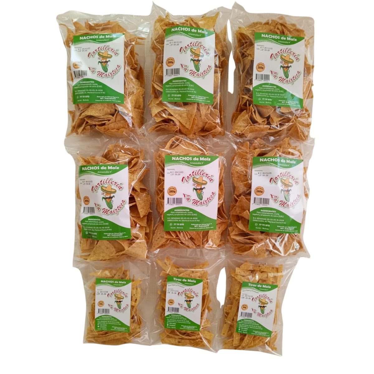 Promoción de Nachos 6 pax de 280 gramos con 3 pax de regalo