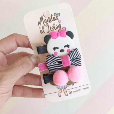 set de hairclips tematcia osito