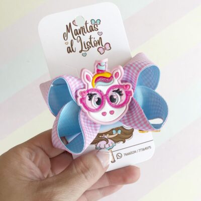 Vincha para bebé con Moño unicornio