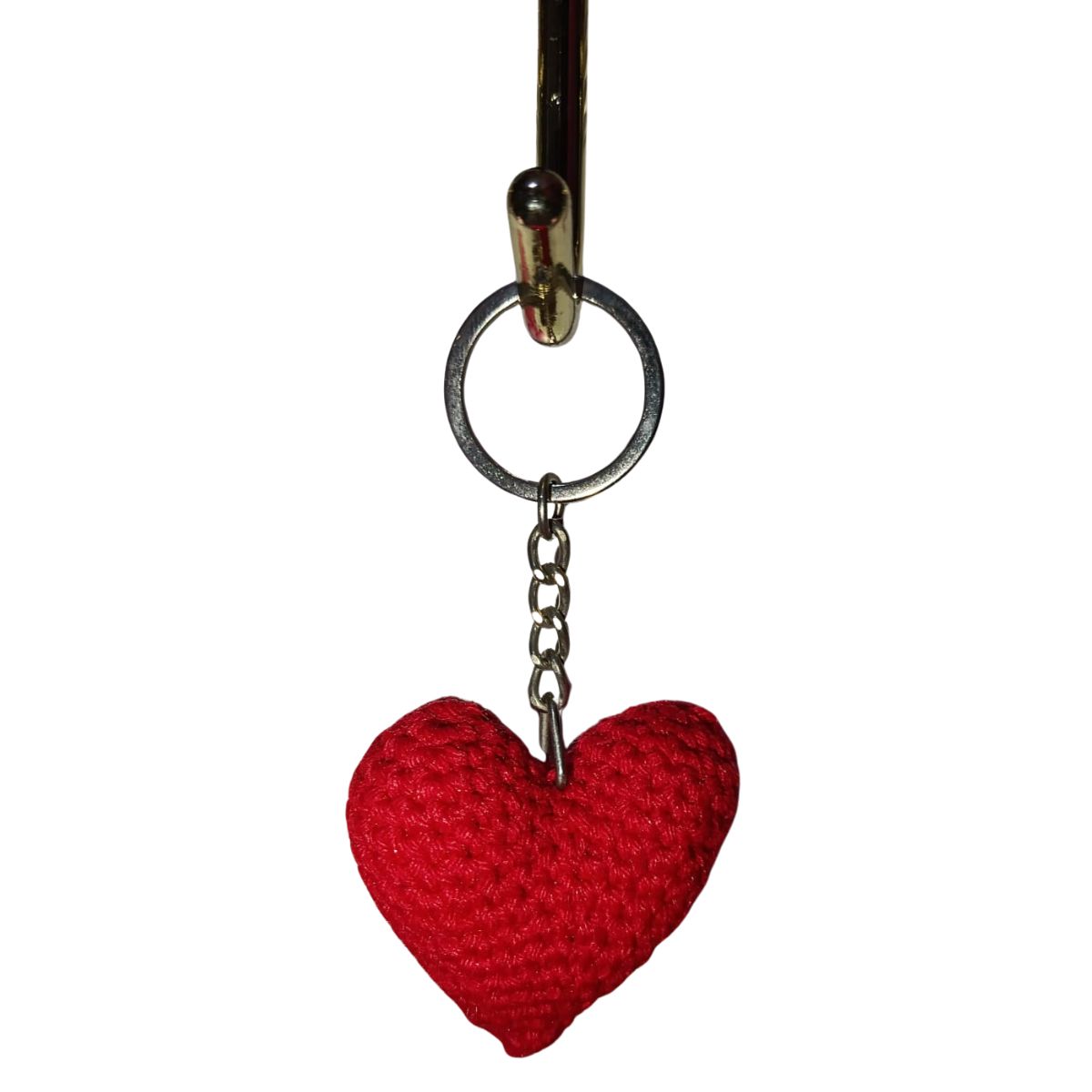 Llavero artesanal, corazón tejido a mano ( Paquete de 5 unidades) - Imagen 3