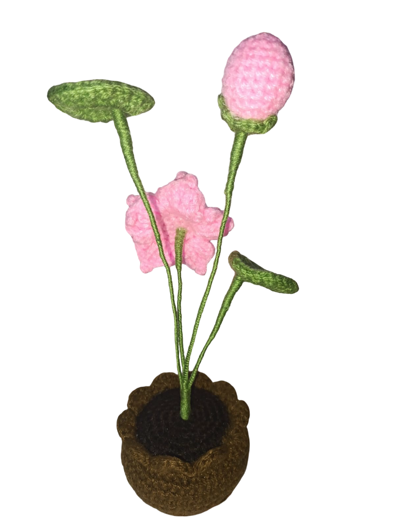 Maceta de flor de loto tejida a mano - Imagen 2