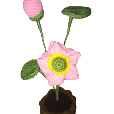 Maceta de flor de loto tejida a mano